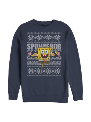 Men's Spongebob Squarepants Ugly Christmas Sweater Sweatshirt