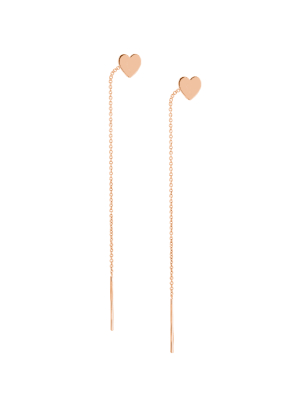 Small Heart Pull Through Earrings