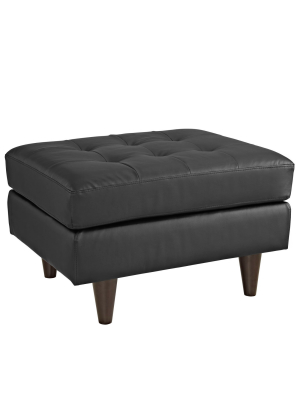 Empress Bonded Leather Ottoman Black - Modway