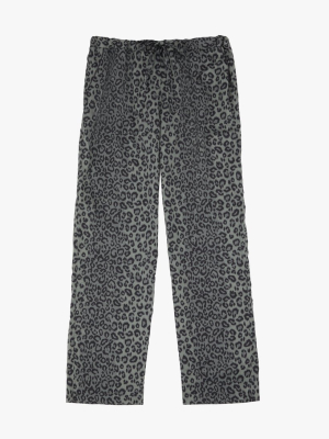 Women's Leopard Classic Cotton Pyjama Bottoms Grey