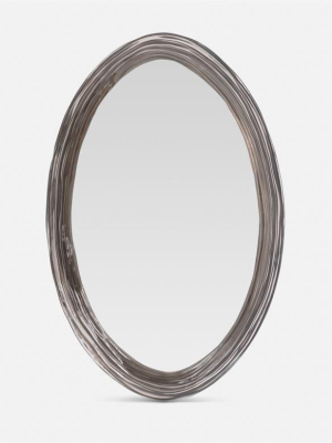 Hetty Oval Mirror Smoke Translucent Resin