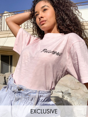 Reclaimed Vintage Inspired T-shirt With Logo Print In Pink