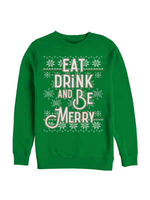 Men's Lost Gods Christmas Eat, Drink, Be Merry Sweatshirt