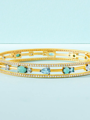 Touch Of Turquoise 3 Stack Slide On Bangles