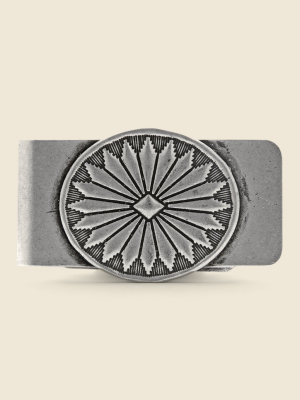 Concho Sunburst Money Clip - Nickel Silver