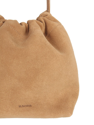 Jil Sander Logo Embossed Shoulder Bag