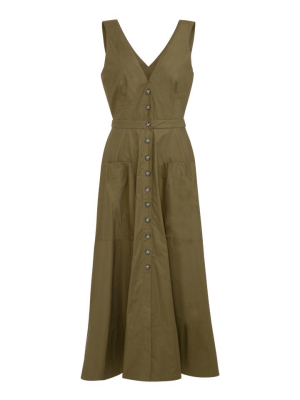 Zoey Dress In Military Green