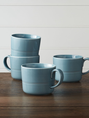 Hue Blue Mugs,set Of 4