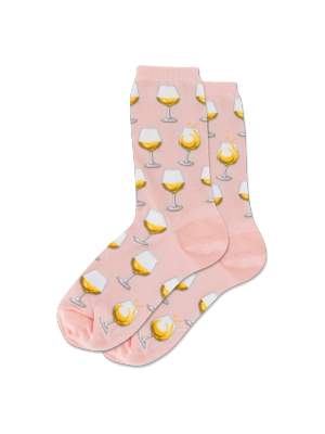 Women's Wine Glass Crew Socks