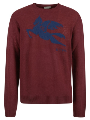 Etro Logo Intarsia Crewneck Knit Jumper