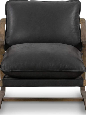 Ace Leather Chair, Umber Black