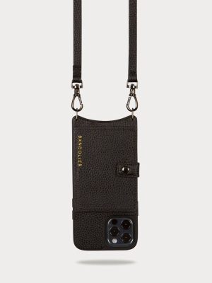 Mila Wireless Charging Crossbody Bandolier - Black/pewter