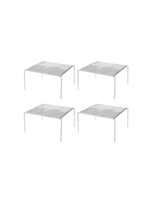 Mdesign Metal Square Kitchen Organizer Storage Shelves, 4 Pack