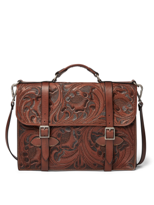 Hand-tooled Leather Briefcase