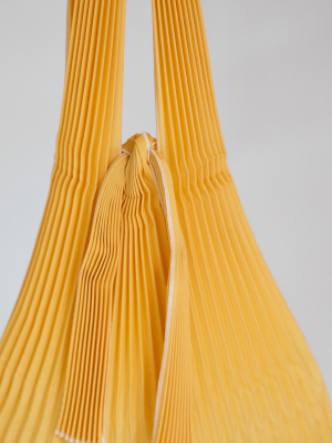 Large Pleated Pleco Tote Bag - Mustard Yellow