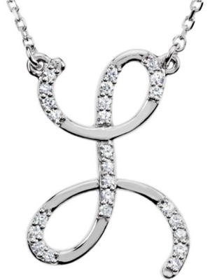 Pompeii3 1/4ct Diamond "l" Initial Pendant 18" Necklace 14k White Gold