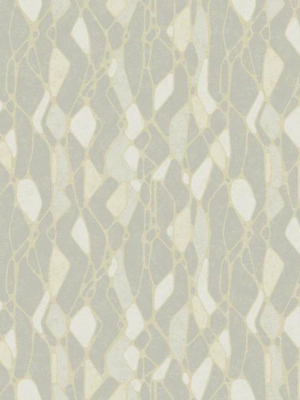 Stained Glass Wallpaper In Grey From The Botanical Dreams Collection By Candice Olson For York Wallcoverings