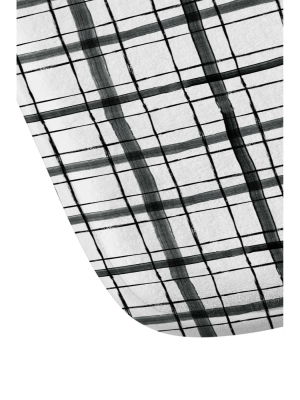 Dash And Ash Painted Plaid Memory Foam Bath Mat Black/white - Deny Designs