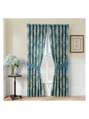 Set Of 2 84"x50" Moonlit Shadows Curtain Panel Blue - Waverly