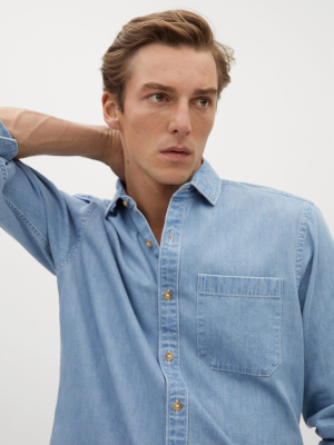 Regular-fit Chambray Lyocell-blend Shirt