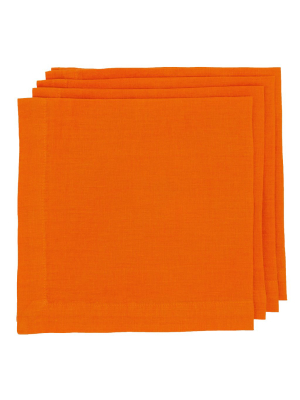 Hg Persimmon Hand-dyed Linen Napkin, 22"