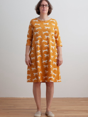 Women's Helsinki Dress - Cats Gold