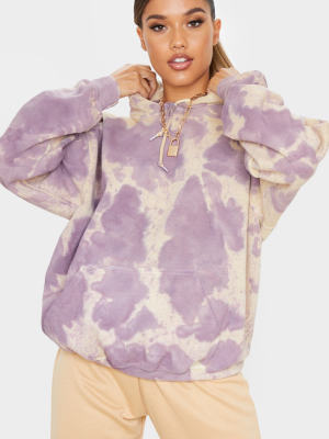 Washed Violet Acid Wash Oversized Hoodie