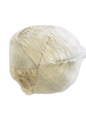 Ivory Cowhide Ball Pillow 12"