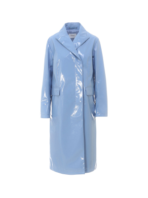 Sportmax Patent Double-breasted Trench Coat