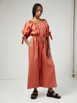 Terracotta Linen Jumpsuit