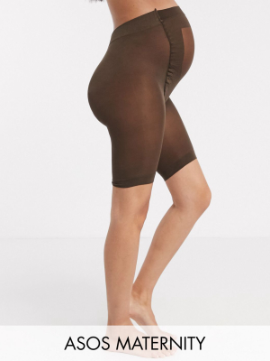 Asos Design Maternity Anti-chafing Shorts In Umber