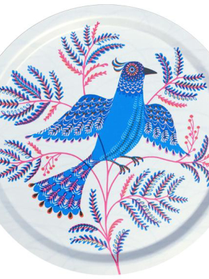 Mimosa Round Tray In Blue By Jamida