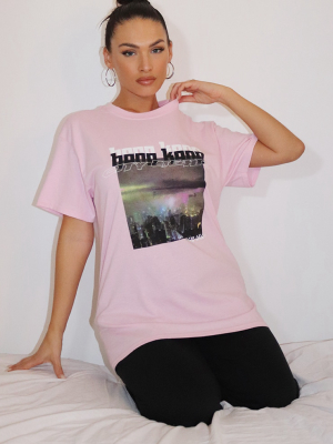 Pink City Lights New Age Printed T Shirt