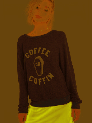 Wildfox Coffee Or Coffin Baggy Beach Jumper Sweater