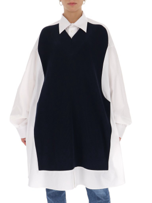 Maison Margiela Knit Panelled Shirt Dress