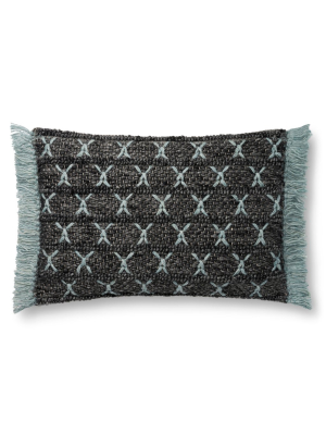 Loloi Pillow - Charcoal/blue