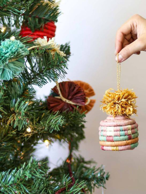 Blossom Pom Pom Basket Ornament