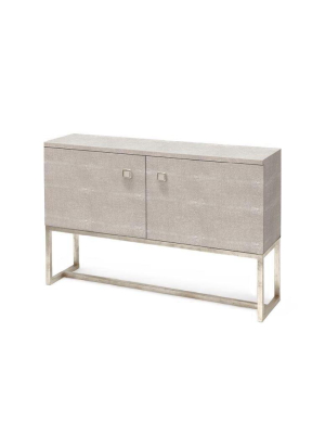 Dallon 2 Door Buffet In Faux Shagreen Sand With Silver