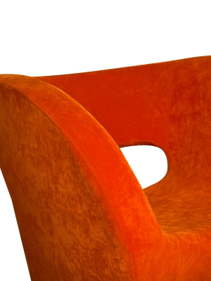 Modern Orange Microfiber Accent Chair - Orange - Christopher Knight Home
