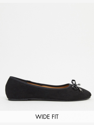 Raid Wide Fit Emma Ballerina Flats In Black