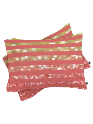 Lisa Argyropoulos Champagne Tango Stripes Lightweight Pillowcase Standard Pink - Deny Designs