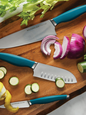 Rachael Ray 3pc Stainless Steel Chef Knife Set Teal