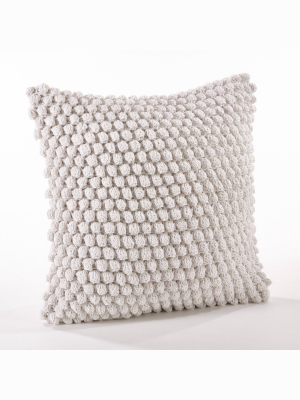 Down Filled Crochet Pompom Pillow - Saro Lifestyle