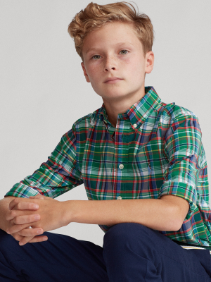 Plaid Performance Poplin Shirt