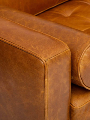 Adler Leather Sofa, Oil Buffalo Camel