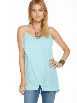 Linen Jersey V Neck Cross Over Cami