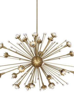 Sputnik Chandelier Antique Brass