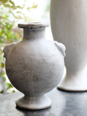 Charlotte Mcleish Medium Aryballos Vase In Black Clay With Porcelain Slip 18