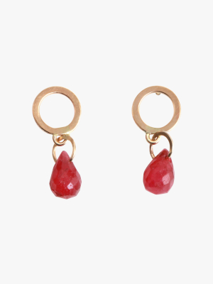 Flat Circle Drop Earrings