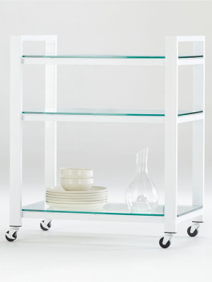Pilsen Salt Cart With Glass Shelves
